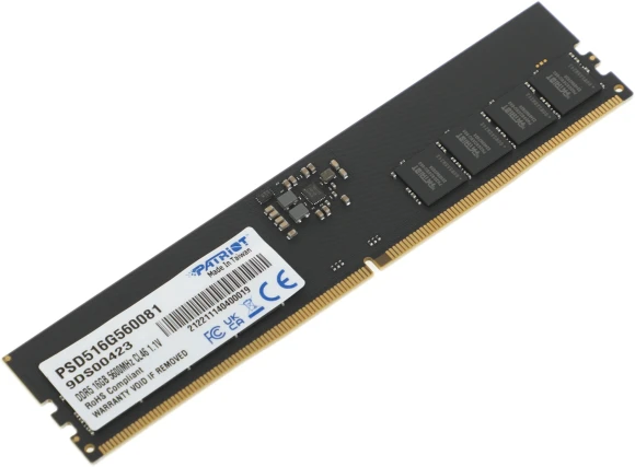 Память DDR5 16GB 5600MHz Patriot PSD516G560081 Signature RTL PC5-44800 CL46 DIMM 288-pin 1.1В single rank Ret
