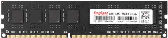 Память DDR3L 4GB 1600MHz Kingspec KS1600D3P13504G RTL PC3-12800 CL11 DIMM 240-pin 1.35В single rank Ret Память DDR3L 4GB 1600MHz Kingspec KS1600D3P13504G RTL PC3-12800 CL11 DIMM 240-pin 1.35В single rank Ret