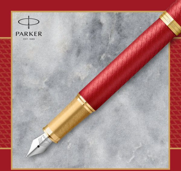 Ручка перьев. Parker IM Premium F318 (2143650) Red GT F сталь нержавеющая подар.кор.