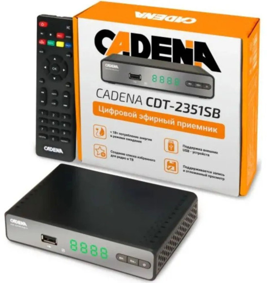 Ресивер DVB-T2 Cadena CDT-2351SB черный Ресивер DVB-T2 Cadena CDT-2351SB черный