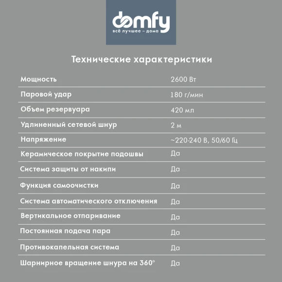 Утюг Domfy DSB-EI603 2600Вт черный