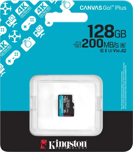Флеш карта microSDXC 128GB Kingston SDCG4/128GBSP Canvas Go! Plus V30 A2 w/o adapter