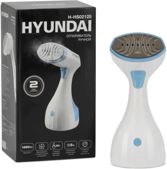 Отпариватель ручной Hyundai H-HS02125 1650Вт белый/голубой Отпариватель ручной Hyundai H-HS02125 1650Вт белый/голубой