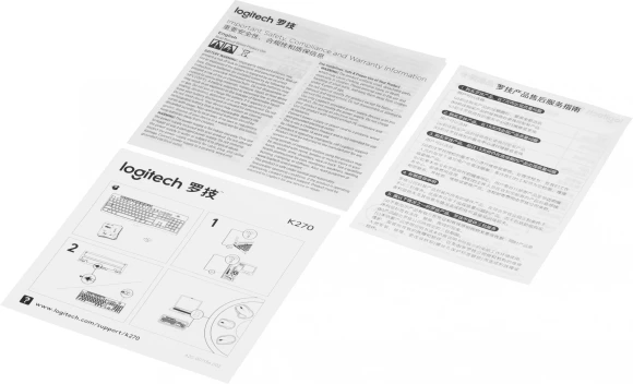 Клавиатура Logitech K270 черный/белый USB беспроводная Multimedia (920-003058)