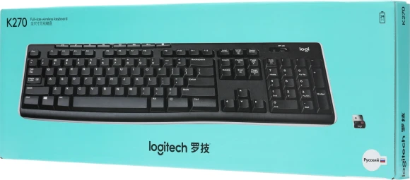 Клавиатура Logitech K270 черный/белый USB беспроводная Multimedia (920-003058)