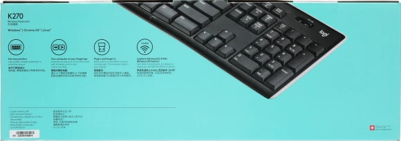 Клавиатура Logitech K270 черный/белый USB беспроводная Multimedia (920-003058)