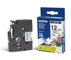 Картридж ленточный Brother TZE231 черный на белом 12x8 для Brother P-Touch