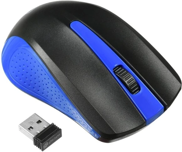 Мышь Оклик 485MW черный/синий оптическая 1200dpi беспров. USB для ноутбука 3but (997826)