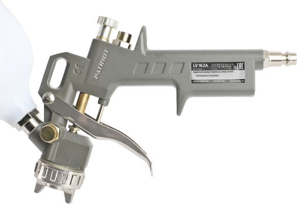 Краскораспылитель Patriot LV 162А 141л/мин соп.:1.5мм бак:0.5л серый