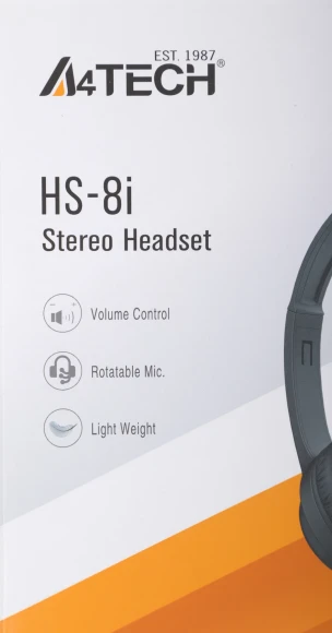 Наушники с микрофоном A4Tech HS-8i черный 1.8м накладные оголовье Наушники с микрофоном A4Tech HS-8i черный 1.8м накладные оголовье