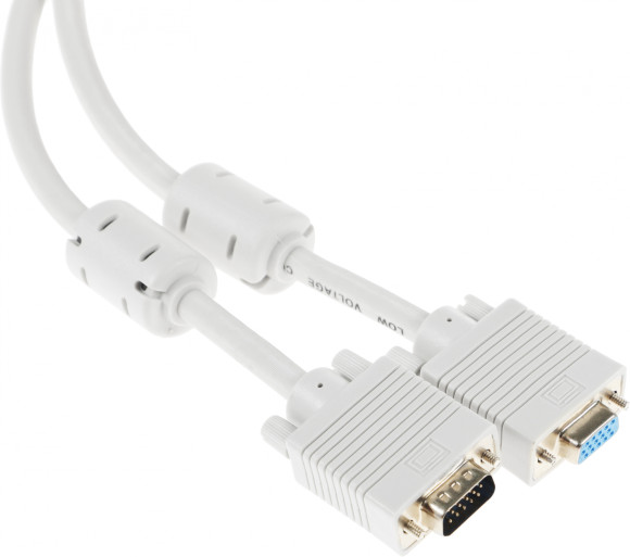 Кабель-удлинитель Ningbo VGA (m) VGA (f) 3м феррит.кольца серый Кабель-удлинитель Ningbo VGA (m) VGA (f) 3м феррит.кольца серый