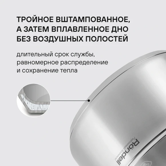 Кастрюля Rondell Strike RDS-813 2л. d=18см (с крышкой) стальной