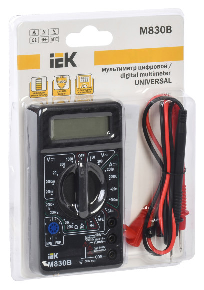 Мультиметр IEK Universal M830B цифровой черный (TMD-2B-830) Мультиметр IEK Universal M830B цифровой черный (TMD-2B-830)