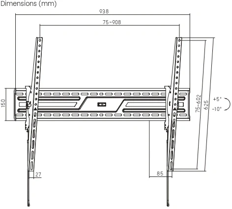 Кронштейн для телевизора Ultramounts UM850T черный 43"-100" макс.75кг настенный наклон Кронштейн для телевизора Ultramounts UM850T черный 43"-100" макс.75кг настенный наклон