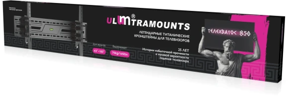 Кронштейн для телевизора Ultramounts UM850T черный 43"-100" макс.75кг настенный наклон Кронштейн для телевизора Ultramounts UM850T черный 43"-100" макс.75кг настенный наклон