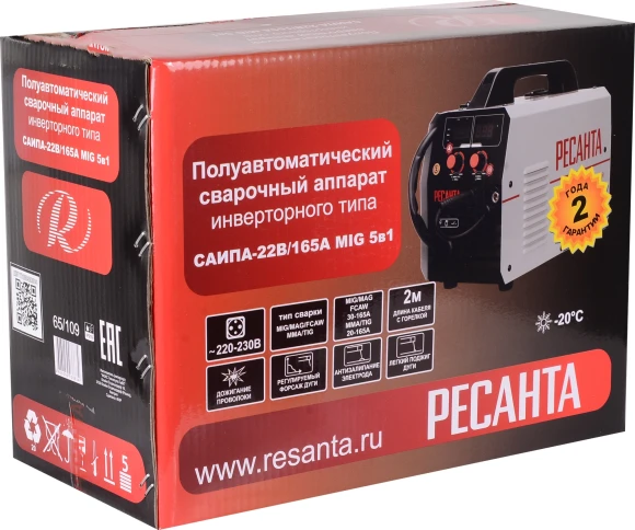 Сварочный полуавтомат Ресанта САИПА-22В/160А инвертор MIG-MAG 6.2кВт