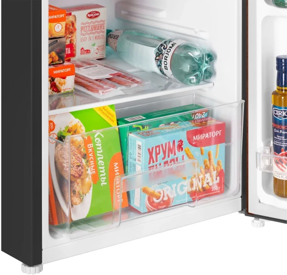 Холодильник Maunfeld MFF83WD 1-нокамерн. дерево/черный мат. Холодильник Maunfeld MFF83WD 1-нокамерн. дерево/черный мат.