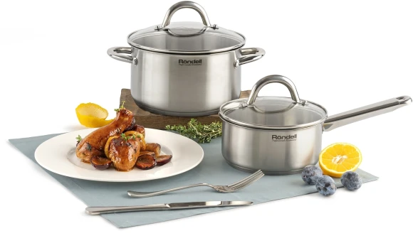 Кастрюля Rondell Point RDS-1311 2.8л. d=20см (с крышкой) стальной