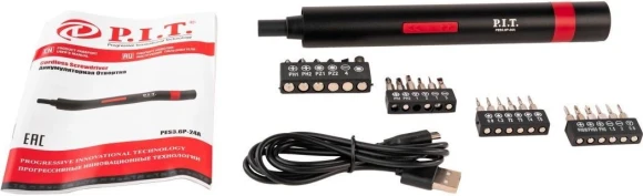 Отвертка аккум. P.I.T. PES3.6P-24A аккум. патрон:шестигранник 6.35 мм (1/4)