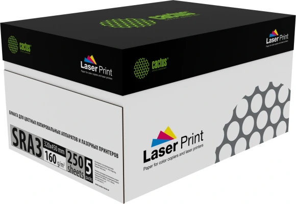 Бумага Cactus CS-LPSRA3160250 SRA3 марка A/160г/м2/250л./белый CIE170% для лазерной печати