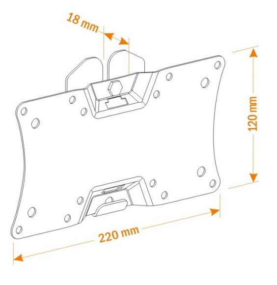 Кронштейн для телевизора Holder LCDS-5060 черный глянец 19"-32" макс.30кг настенный фиксированный Кронштейн для телевизора Holder LCDS-5060 черный глянец 19"-32" макс.30кг настенный фиксированный