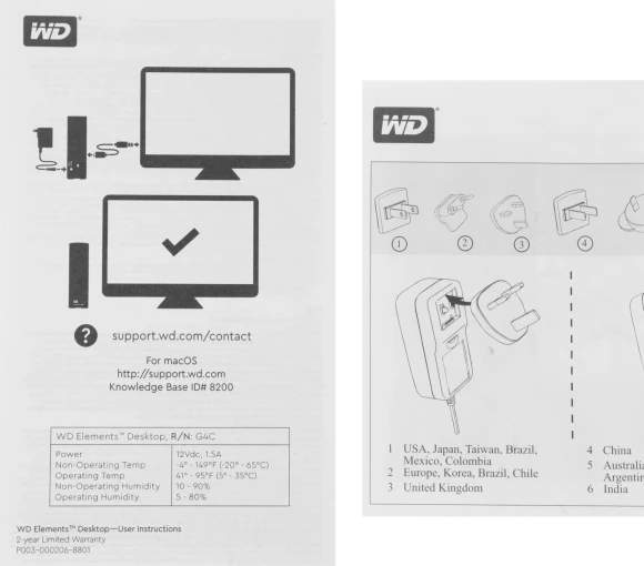 Жесткий диск WD USB3.0 8TB WDBWLG0080HBK-EESN Elements Desktop 3.5" черный
