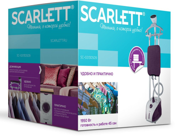 Отпариватель напольный Scarlett SC-GS130S09 1900Вт фиолетовый Отпариватель напольный Scarlett SC-GS130S09 1900Вт фиолетовый