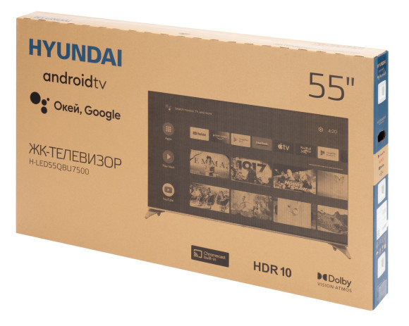 Телевизор QLED Hyundai 55" H-LED55QBU7500 Android TV Frameless черный/серебристый 4K Ultra HD 60Hz DVB-T DVB-T2 DVB-C DVB-S DVB-S2 USB WiFi Smart TV Телевизор QLED Hyundai 55" H-LED55QBU7500 Android TV Frameless черный/серебристый 4K Ultra HD 60Hz DVB-T DVB-T2 DVB-C DVB-S DVB-S2 USB WiFi Smart TV