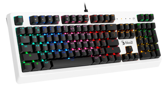 Клавиатура A4Tech B810RC механическая белый/черный USB for gamer LED (B810RC ( WHITE )) кабель 1.8м
