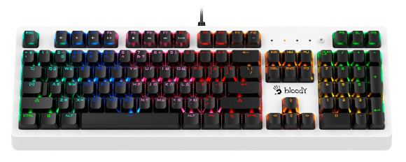 Клавиатура A4Tech B810RC механическая белый/черный USB for gamer LED (B810RC ( WHITE )) кабель 1.8м