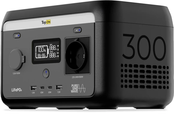 Электростанция портативная TopON Home TOP-H1800 384000mAh 12A QC3.0/PD3.0 6xUSB черный/серый (103762)