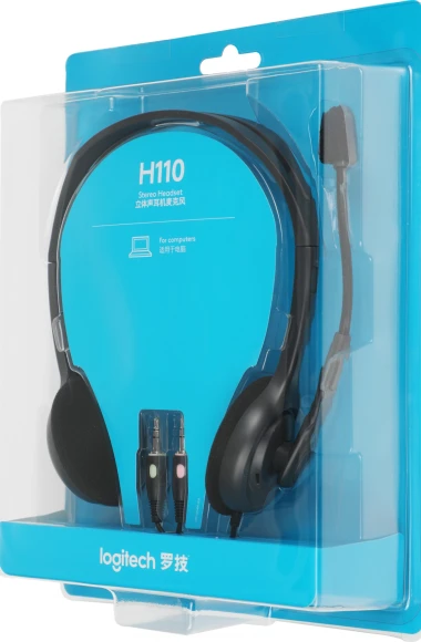 Наушники с микрофоном Logitech H110 темно-серый 1.8м накладные оголовье (981-000472) Наушники с микрофоном Logitech H110 темно-серый 1.8м накладные оголовье (981-000472)