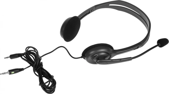 Наушники с микрофоном Logitech H110 темно-серый 1.8м накладные оголовье (981-000472) Наушники с микрофоном Logitech H110 темно-серый 1.8м накладные оголовье (981-000472)
