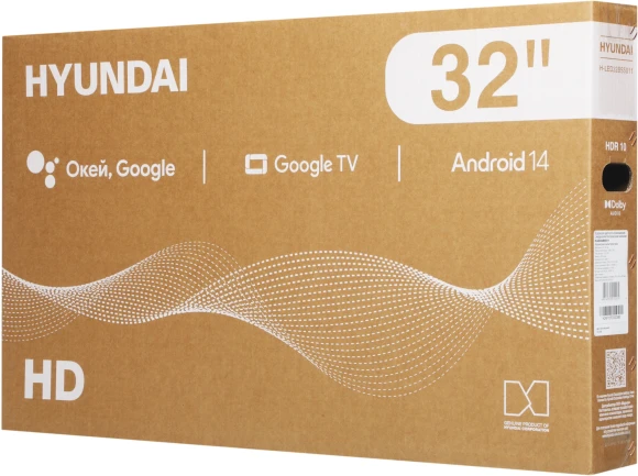 Телевизор LED Hyundai 32" H-LED32BS5011 Google TV Frameless Metal черный/черный HD 60Hz DVB-T DVB-T2 DVB-C DVB-S DVB-S2 USB WiFi Smart TV