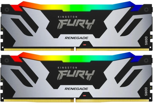 Память DDR5 2x32GB 6400MHz Kingston KF564C32RSAK2-64 Fury Renegade XMP RGB RTL Gaming PC5-51200 CL32 DIMM 288-pin 1.4В kit dual rank с радиатором Ret Память DDR5 2x32GB 6400MHz Kingston KF564C32RSAK2-64 Fury Renegade XMP RGB RTL Gaming PC5-51200 CL32 DIMM 288-pin 1.4В kit dual rank с радиатором Ret