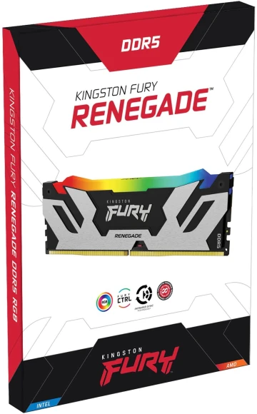Память DDR5 2x32GB 6400MHz Kingston KF564C32RSAK2-64 Fury Renegade XMP RGB RTL Gaming PC5-51200 CL32 DIMM 288-pin 1.4В kit dual rank с радиатором Ret Память DDR5 2x32GB 6400MHz Kingston KF564C32RSAK2-64 Fury Renegade XMP RGB RTL Gaming PC5-51200 CL32 DIMM 288-pin 1.4В kit dual rank с радиатором Ret