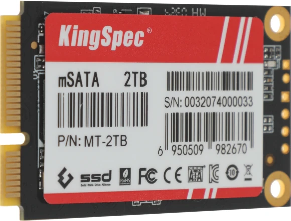 Накопитель SSD Kingspec SATA-III 2TB MT-2TB MT Series mSATA Накопитель SSD Kingspec SATA-III 2TB MT-2TB MT Series mSATA