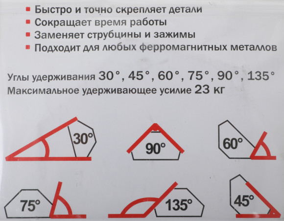 Магнитный угольник Elitech 0606.017600 (195310)