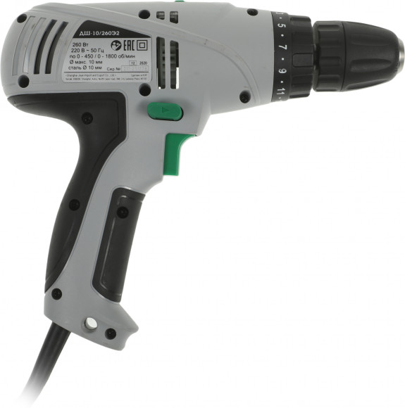 Дрель-шуруповерт Интерскол ДШ-10/260Э2 260Вт патрон:быстрозажимной (211.3.0.30) Дрель-шуруповерт Интерскол ДШ-10/260Э2 260Вт патрон:быстрозажимной (211.3.0.30)