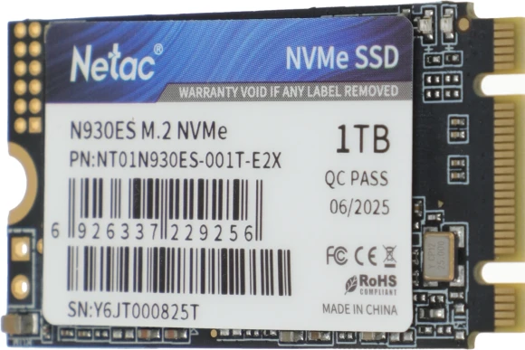 Накопитель SSD Netac PCIe 3.0 x2 1TB NT01N930ES-001T-E2X N930ES M.2 2242