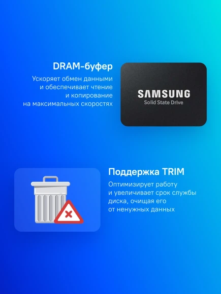 Накопитель SSD Samsung SATA-III 4TB MZ-77E4T0BW 870 EVO 2.5"