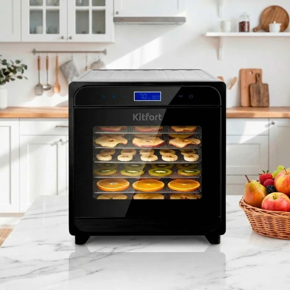Сушка для фруктов и овощей Kitfort КТ-1934 24под. 700Вт нержавеющая сталь Сушка для фруктов и овощей Kitfort КТ-1934 24под. 700Вт нержавеющая сталь