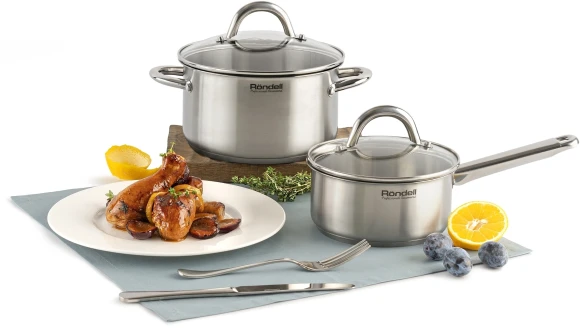 Кастрюля Rondell Point RDS-1312 4.8л. d=24см (с крышкой) стальной