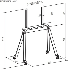 Стойка для телевизора Ultramounts UM311B черный 43"-65" макс.40кг напольный