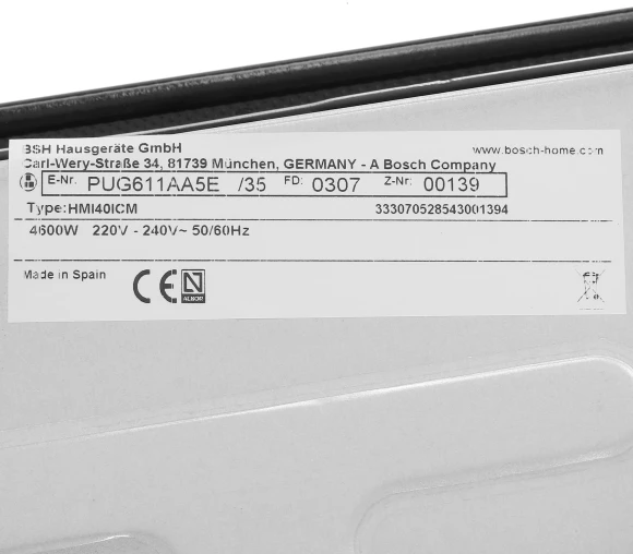 Индукционная варочная поверхность Bosch PUG611AA5E черный