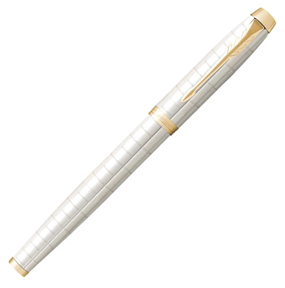 Ручка перьев. Parker IM Premium F318 (2143649) Pearl GT F сталь нержавеющая подар.кор.