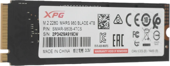 Накопитель SSD A-Data PCIe 5.0 x4 4TB SMAR-980B-4TCS Mars 980 Blade M.2 2280