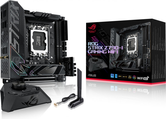 Материнская плата Asus ROG STRIX Z790-I GAMING WIFI Soc-1700 Intel Z790 2xDDR5 mini-ITX AC`97 8ch(7.1) 2.5Gg RAID+HDMI Материнская плата Asus ROG STRIX Z790-I GAMING WIFI Soc-1700 Intel Z790 2xDDR5 mini-ITX AC`97 8ch(7.1) 2.5Gg RAID+HDMI