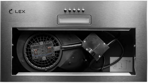 Вытяжка встраиваемая Lex GS Bloc LIGHT 600 INOX нержавеющая сталь управление: кнопочное (1 мотор)