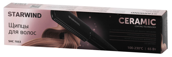 Выпрямитель Starwind SHC 7053 65Вт черный/черный макс.темп.:230С Выпрямитель Starwind SHC 7053 65Вт черный/черный макс.темп.:230С